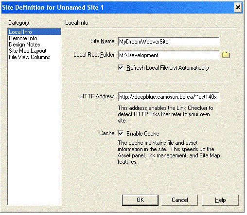 Dreamweaver local