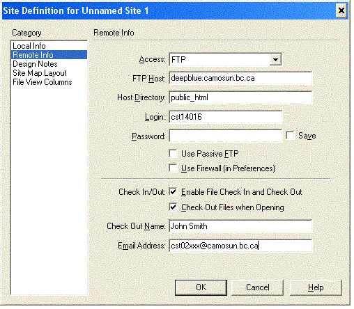 Dreamweaver remote